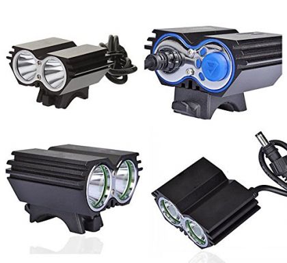 Hi-Tech LED X2 Bike light CREE XM-L U2 2000lm incl. 4800mAh battery, silicon rings and charger