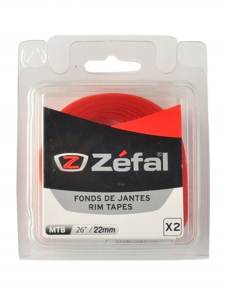 ZEFAL SOFT PVC RIM TAPES - Red - 26'' 22mm by pair