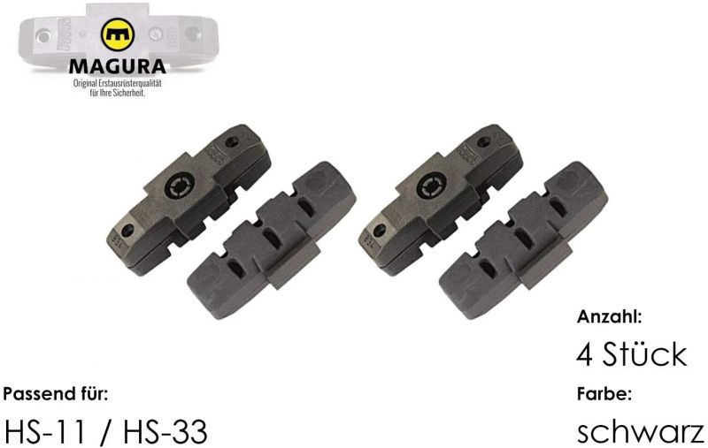 Magura HS11/HS33/HS33 R Bremsbeläge 2 Paar grau