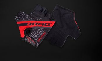 Drag Logo II Short Finger Gloves Lycra - black / red