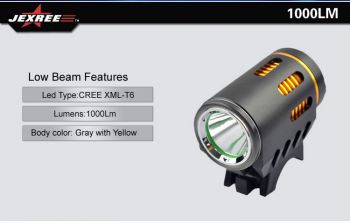 Hi-Tech LED  Bike light CREE XM-L T6 900lm incl. 4800mAh battery, silicon rings and charger