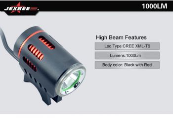 High-Tec LED Fahrradlampe CREE XM-L T6 mit 2000lm inkl. 4800mAh Akkupack,Stirnband und Ladegerät Komplett-Set