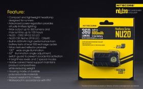 NITECORE NU20 360 Lumen USB wiederaufladbare Stirnlampe