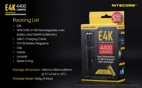 NITECORE E4K 4400 Lumen EXPLORER SERIES USB FLASHLIGHT