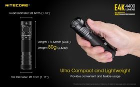 NITECORE E4K 4400 Lumen EXPLORER SERIES USB TASCHENLAMPE