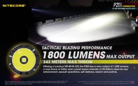 NITECORE P20i USB PRECISE TACTICAL TASCHENLAMPE 1800lm