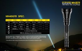 NITECORE MH40GTR USB TASCHENLAMPE 1004m BEAM DISTANCE 1200lm