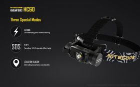 NITECORE HC60 1000lm STIRNLMAPE USB