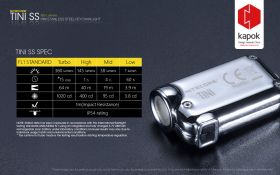 NITECORE TINI SS USB KEYHOLDER 380lm