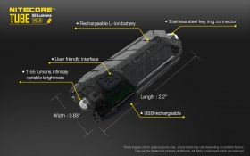 NITECORE TUBE V2.0 USB KEYHOLDER LIGHT 55lm 