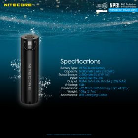 NITECORE NPB1 POWERBANK 5000 mAh IPX68