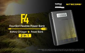 NITECORE F4 BATTERIELADEGERÄT  mit Powerbankfunktion