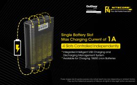 NITECORE F4 BATTERIES CHARGER with  Powerbank function