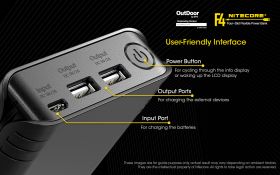 NITECORE F4 BATTERIES CHARGER with  Powerbank function