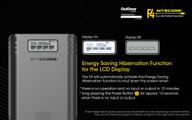 NITECORE F4 BATTERIES CHARGER with  Powerbank function