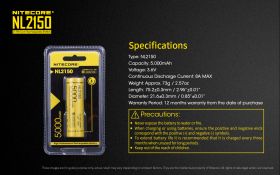 NITECORE NL2150 Li-Ion Battery (21700) 5000mAh