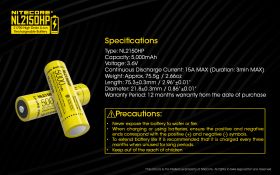 NITECORE NL2150HP type 21700 Li-Ion battery 5000mAh