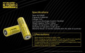 NITECORE NL2150HPi Li-Ion battery 5000mAh