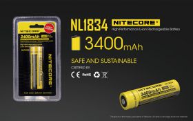 NITECORE NL1834 type 18650 Li-Ion battery 3400mAh