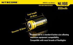 NITECORE NL166 RCR123A Li-Ion Battery