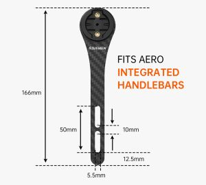 RAVEMEN AOM03 Out-front Carbon-Halterung für Garmin Computer und Aero-Lenker 