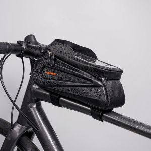 RAVEMEN CB11 – Bike Top Tube Bag with Phone Holder (Hard Shell, Waterproof, 6.5” Compatible)